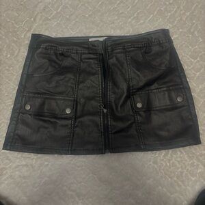 No Boundaries Black Faux Leather Mini Skirt
